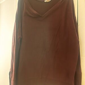 Athleta Deep Burgundy V-Neck Sweatshirt